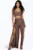 European Style Fashion Pants Women Fold-over Flare Wide Leg Slinky
