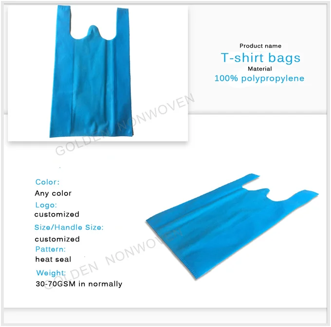Reusable Non-Woven Polypropylene T Shirt Bags/Non Woven Shopping Bag/Compostable T-Shirt Bag