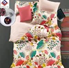 Hot selling colourful floral designs 100% polyester duvet cover and bed sheet bedding set for kids and adult