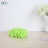 Plastic long hand new style green bath puff sponge