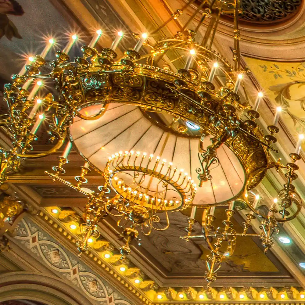 经典优雅的设计定制大皇宫水晶金色蜡烛吊灯