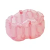 PVC pink plastic foot bath inflatable beach foot rest bath for beauty