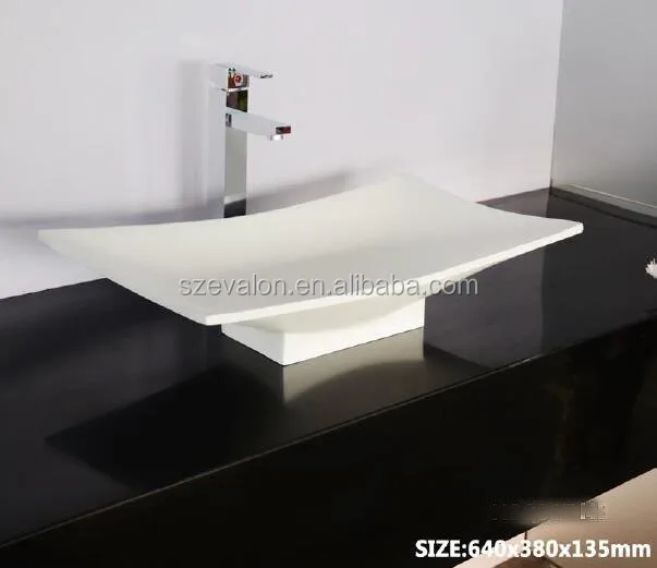 Integrated One Piece Bathroom Sink And Countertop For Commercial