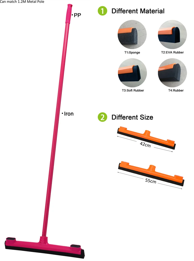 Double Eva Rubber Blade Floor Squeegee Foam Rubber Squeegee Floor Wiper