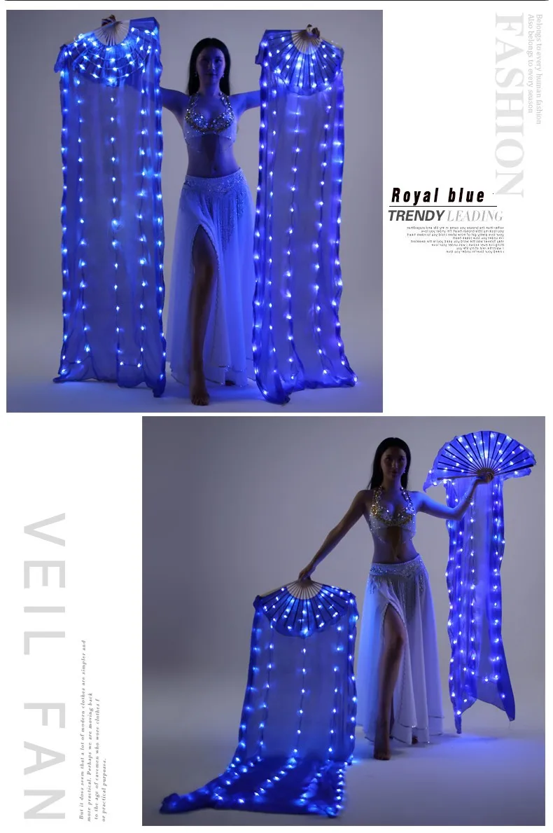 Performance Prop Accessories Light Up Led Fans Belly Dance Led Silk