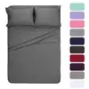 4 Pieces 100% Polyester Microfiber Fitted Flat Pillow Case Bed Sheet With Comforter Bed Sheet Wholesale Bed Sheet Fabric
