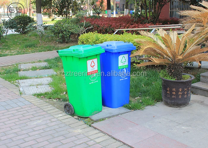 100 Lt Recyclable Plastic Bottle Trash Bin With Rubber Stopper And Lock