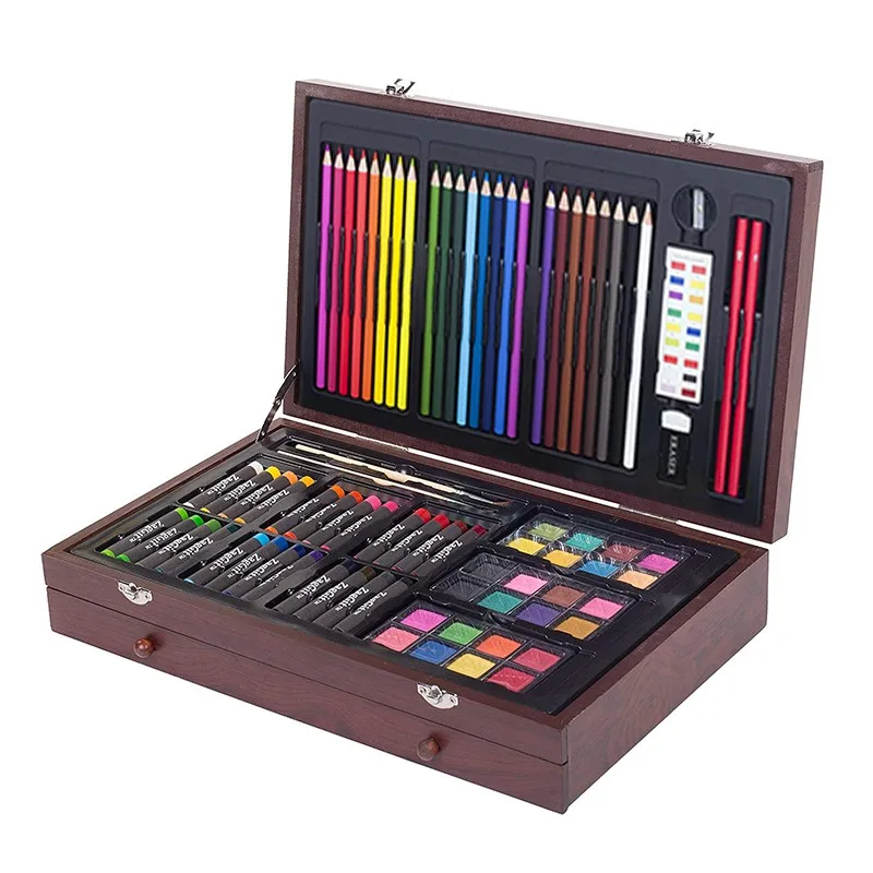 142 Piece Deluxe Drawing Case Kids Wood Art Set - Buy Wood Art Set ...