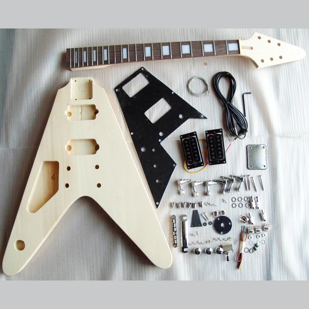 Left Hand Flying V Electric Guitar Kit Diy Buy Guitar Build Kits,Left