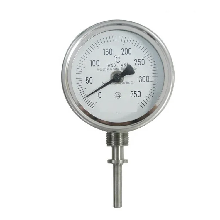 Industrial Wss Temperature Gauge Metal Water Boiler Dual Pipe Bimetal ...