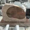 Cemetery Usage American Style Multicolor Red Granite Monument with Pattern Carving
