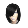 2019 hotsale wigs synthetic hair black straight short hair wig
