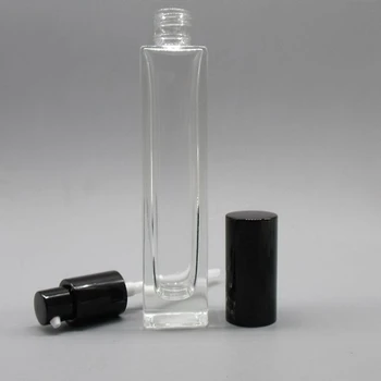 2 Oz 10ml 50ml Clear Glass Spray Perfume Bottle With Black/gold Lids ...