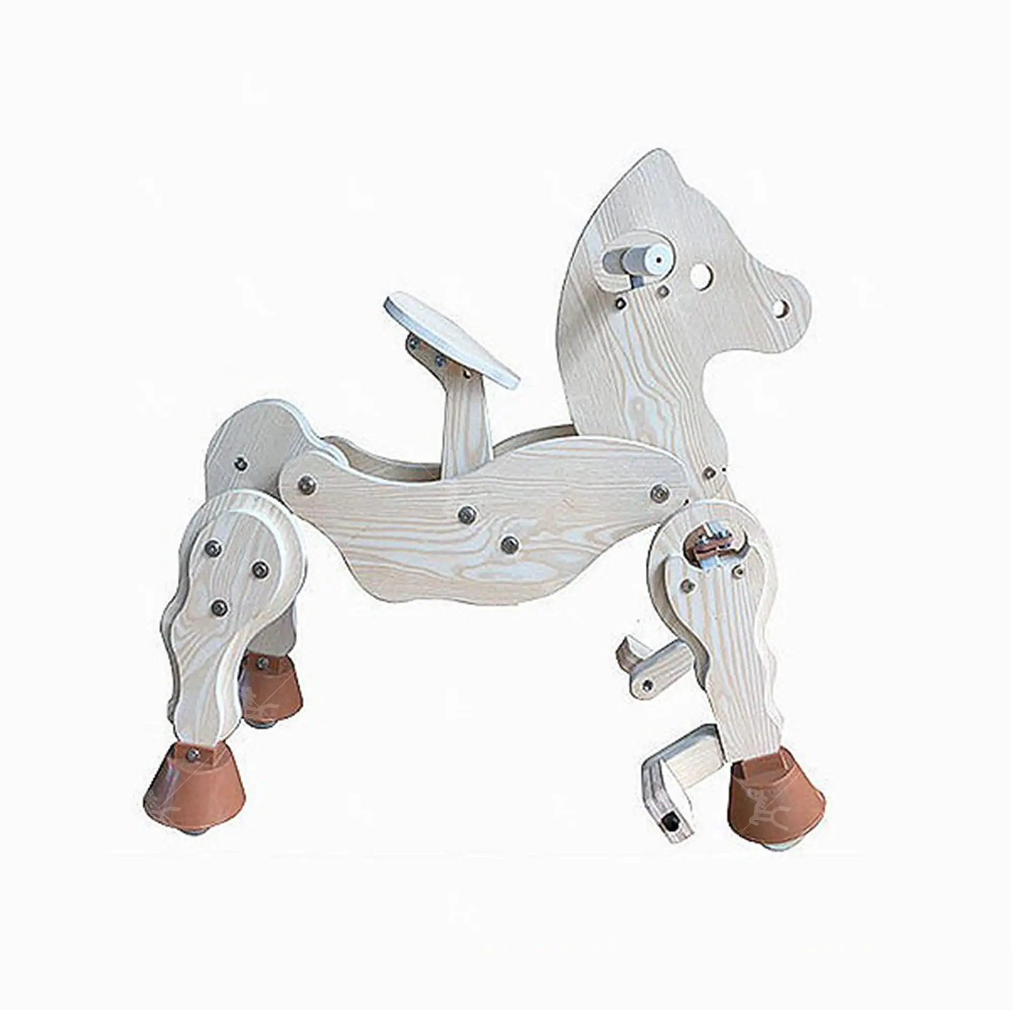 New Design Rideon Toy Mechanical Horse Walking Machine Wood Horse Toy