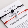 2pcs/set Matte Lava Stone Natural Stone Bead Bracelet Red String Braiding Couple Bracelets for Men Women Wish Jewelry NS92021