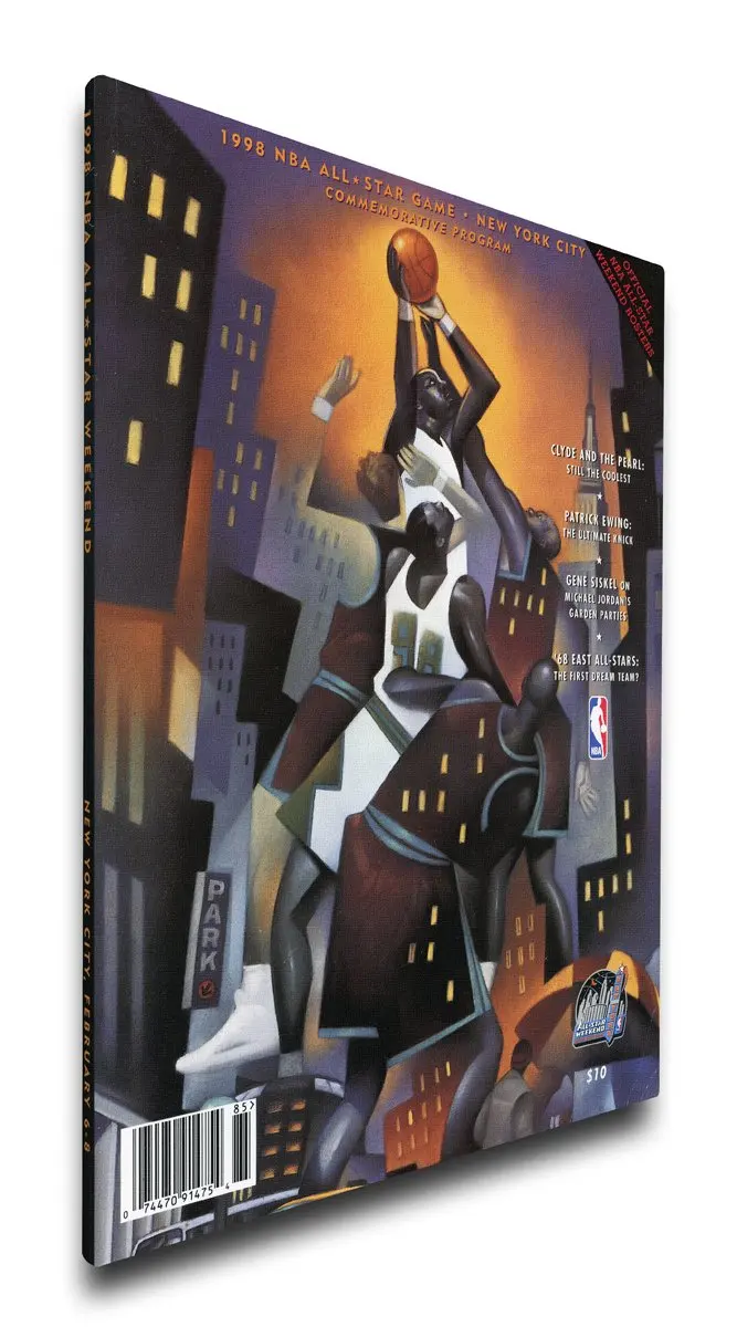 NBA Chicago Bulls 1998 All-Star Game Program Cover on Canvas, 18 x 24-Inch