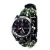 Survival Bracelet Watch Men&Women paracord watch Flashlight button Compass