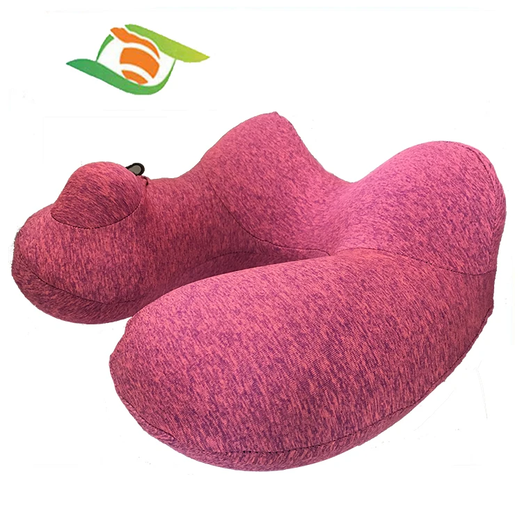 Self Inflating Air Filled Pillow Colorful Travel Pillow Neck Rest