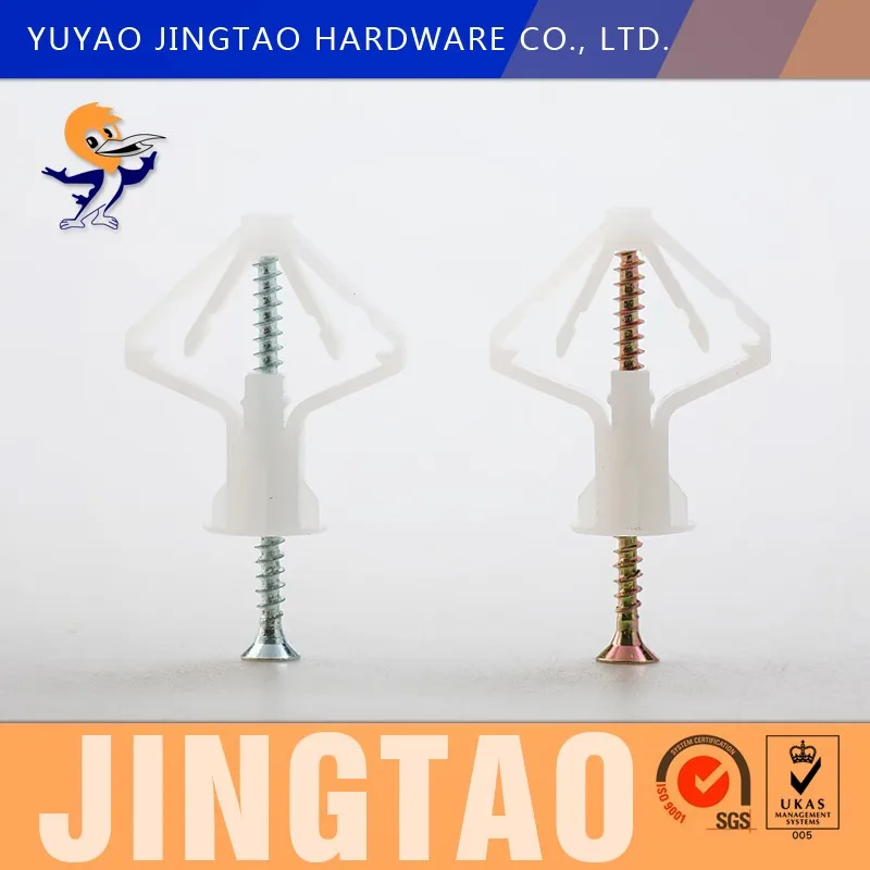 Nylon Plastic Hollow Door Anchors Butterfly Toggle Anchors With Wood Screw Anchor Buy Poly