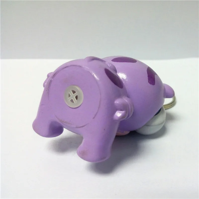Custom Rotating Eyes Pig Pvc Keychains 3d Rolling Eyes Purple Pig