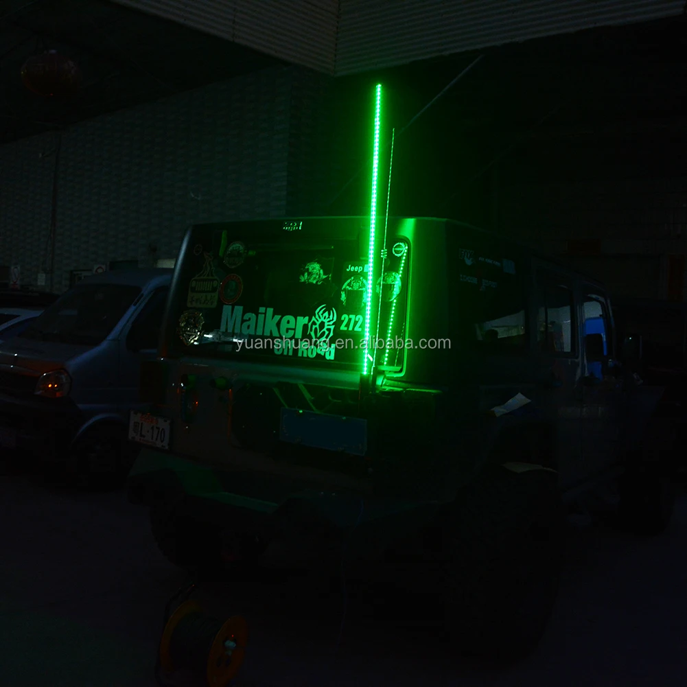 Rgb 5ft ( Meter) Led Whip Lights Flag Pole Antenna Safety For Jeep  Wrangler Jk Flagpole Lamp - Buy 5ft Whip Light,For Wrangler Jk Flagpole  Lamp,Rgb Flag Pole Led Product on 