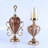 No5013 modern furnishings articles home decoration imitation ciremic glass jar with metal stand