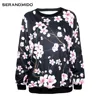 women print full sleeves o-neck 3d floral fashion pullovers sweatshirt