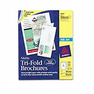 Avery : Brochure/Flyer Paper for Inkjet Printers, Matte White, Letter, 100 Sheets/Box -:- Sold as 2 Packs of - 100 - / - Total of 200 Each