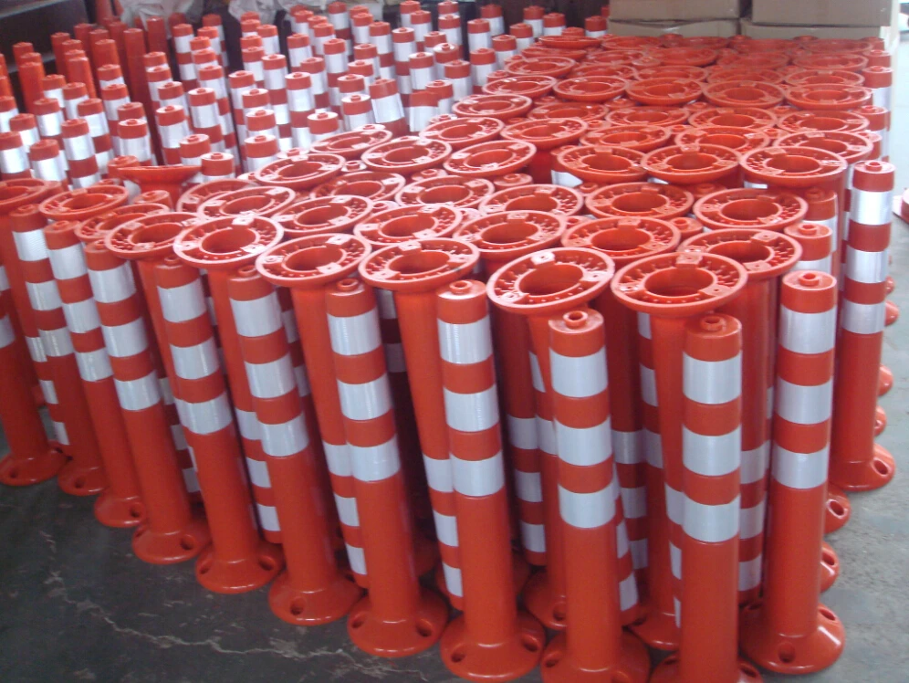 Road delineator PU flexible spring post traffic reflective security bollard