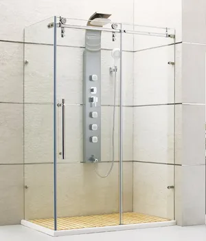 China Hangzhou Custom Simple 3 Sided Free Standing Frameless