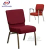 New type cheap church chair with 10cm padded with book holder