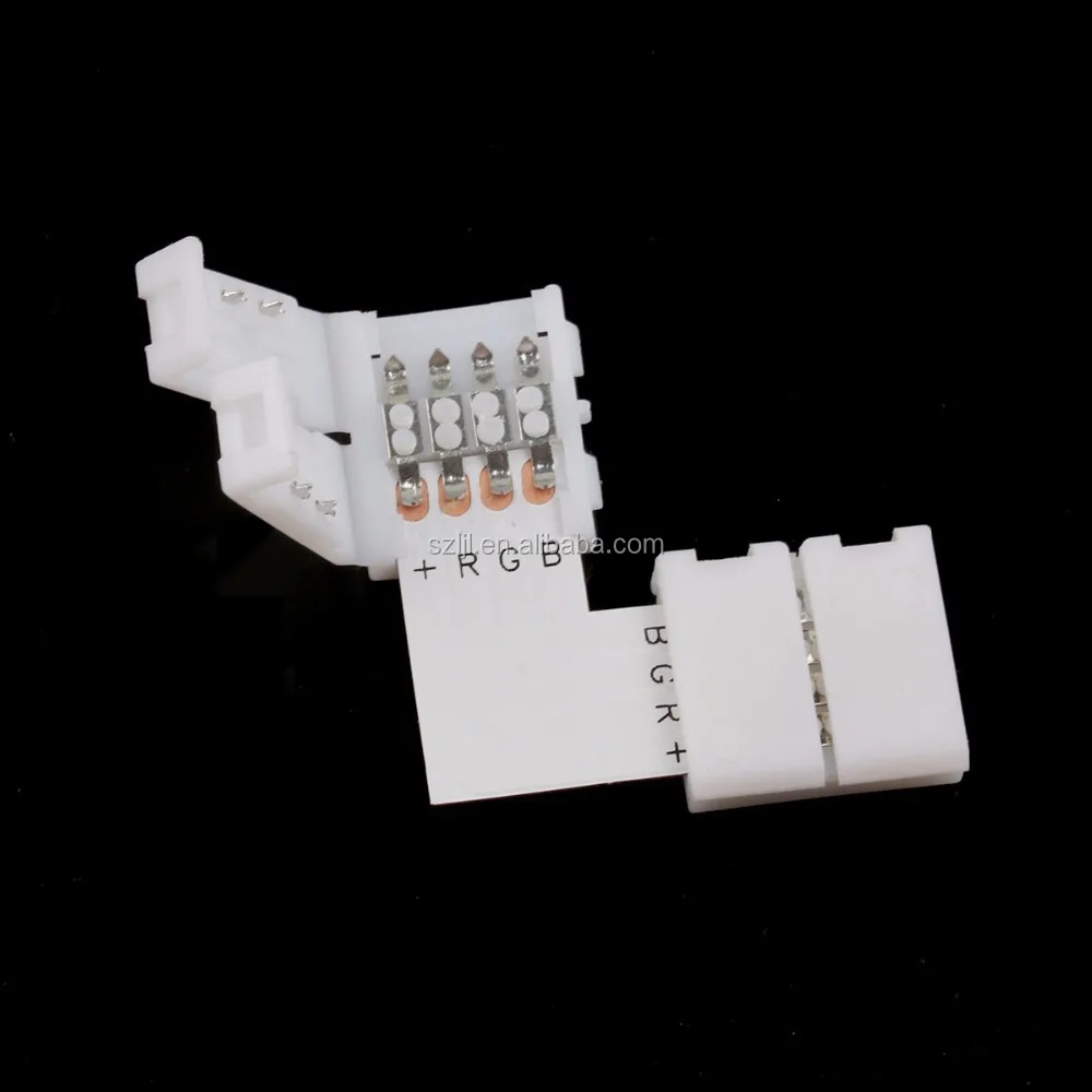 10mm 4Pin LED Strip L Shape Quick Splitter Right Angle Corner Connector