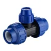 PP compression fitting socket connection GB&NBR standard reducing tee