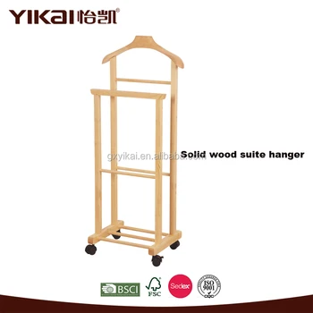 Yikai Custom Wooden Suit Hanger Stand With Bar Yikai Custom Wooden Suit Hanger Stand With Bar