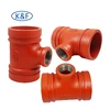 Fire Fighting Ductile Iron Grooved Tee Pipe Fitting astm a536 tee female reducing tee with female thread