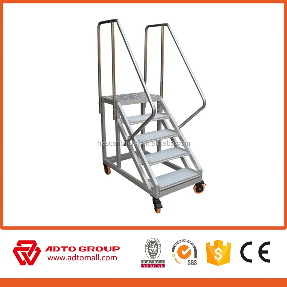 Aluminum Moving Platform Ladder,Movable Aluminum Stair,Mobile Platform ...