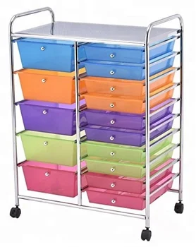 Salon Storage Trolley With 10 5 Plastic Drawers Cart On Wheel For