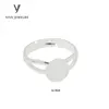 Customize 316L Stainless Steel Round Flat Back Pad Bang Ring Bezel Adjustable Signet Ring with Blank Base