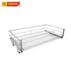 Multiple-function three side kitchen cabinet organizer storage pull out wire mesh basket