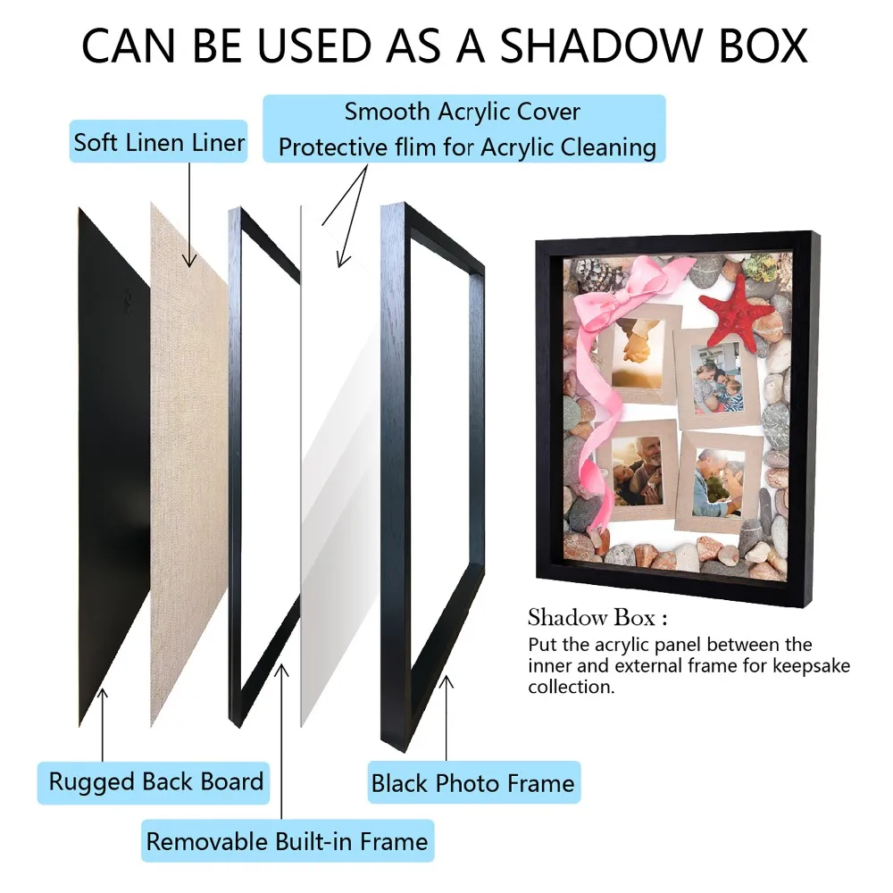 Promo Decorative Mdf Shadow Box Frame Wall Hanging Moulding Square ...