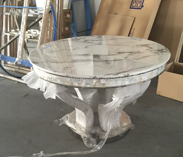 Wholesale Kitchen Dining Furniture Round White Marble Table Tops Dh824