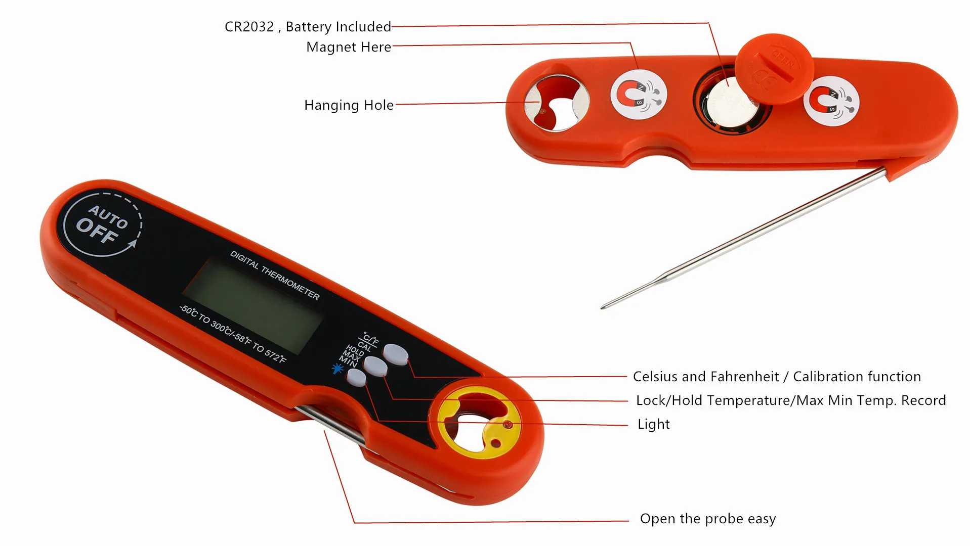 Digital Instant Read Meat Thermometer Waterproof