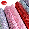shiny synthetic red purple iridescent faux chunky material artificial glitter pvc pu rexine leather fabric for making shoes bows