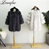 Custom and wholesale fashion high quality fox fur coat
