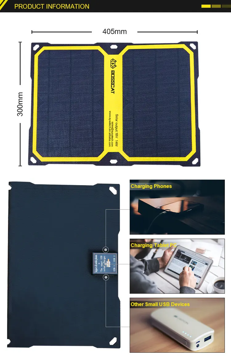 14W Mini Solar Power Panels Solar Battery Cells for Outdoor Camping Travel