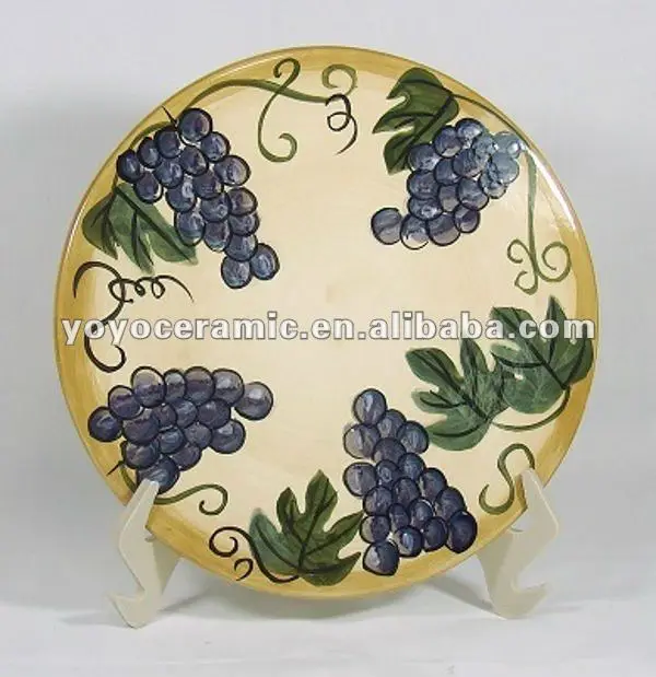 Round Decorative Grape Handpainted Plate Buy Handpainted