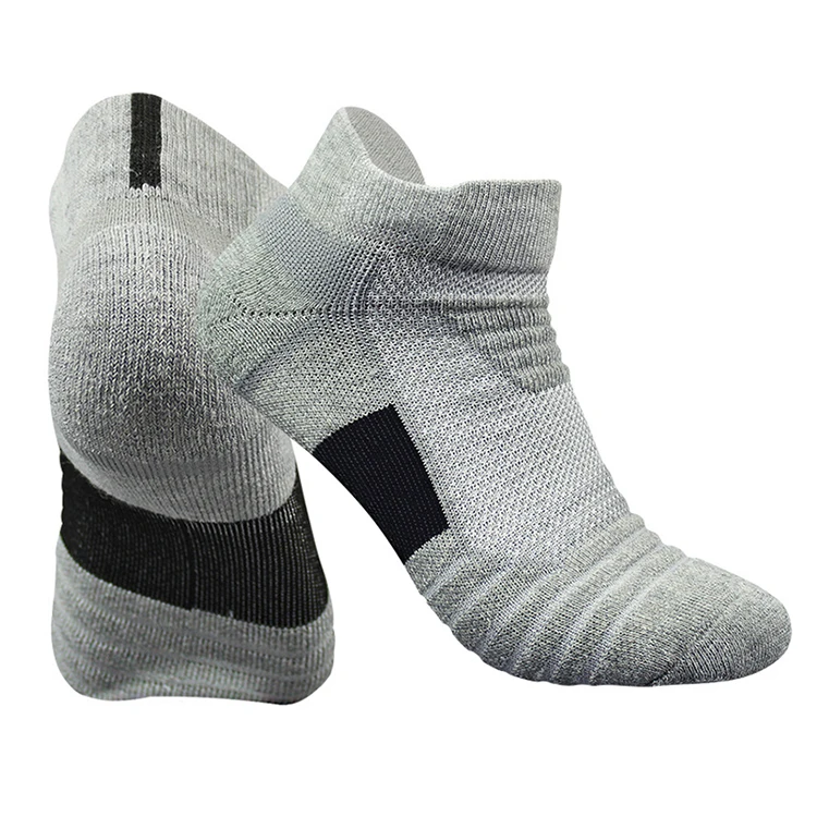 Lrtou Custom Low Cut Cotton Mens Half Terry Athletic Thermal Sox Sport Running Boat Ankle Socks For Men