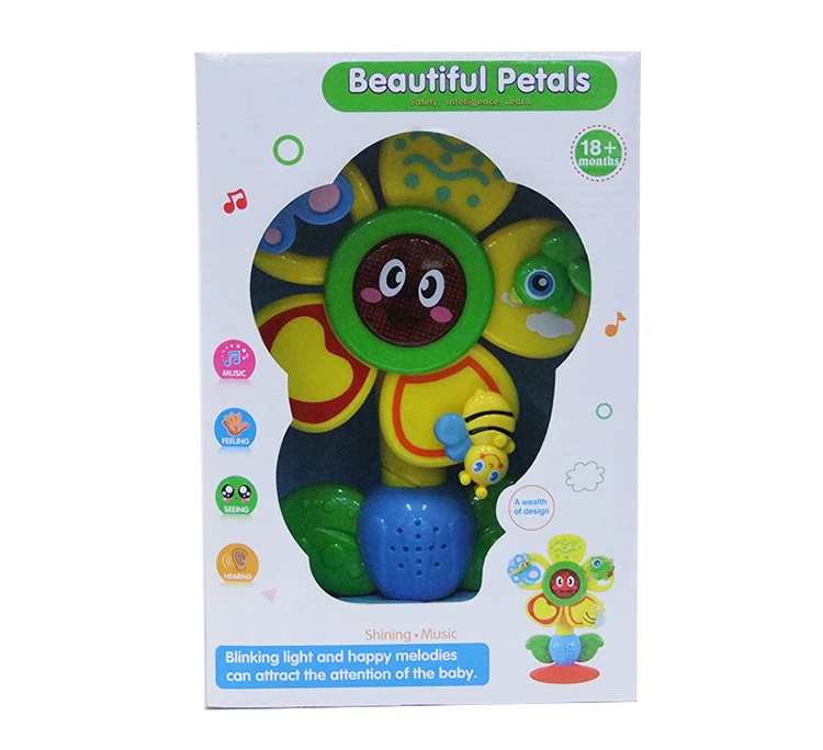 B O musical plastic toy flower with light for kids