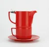 Houseware chinese supplier red glazed unique gift porcelain teapot set tea for one