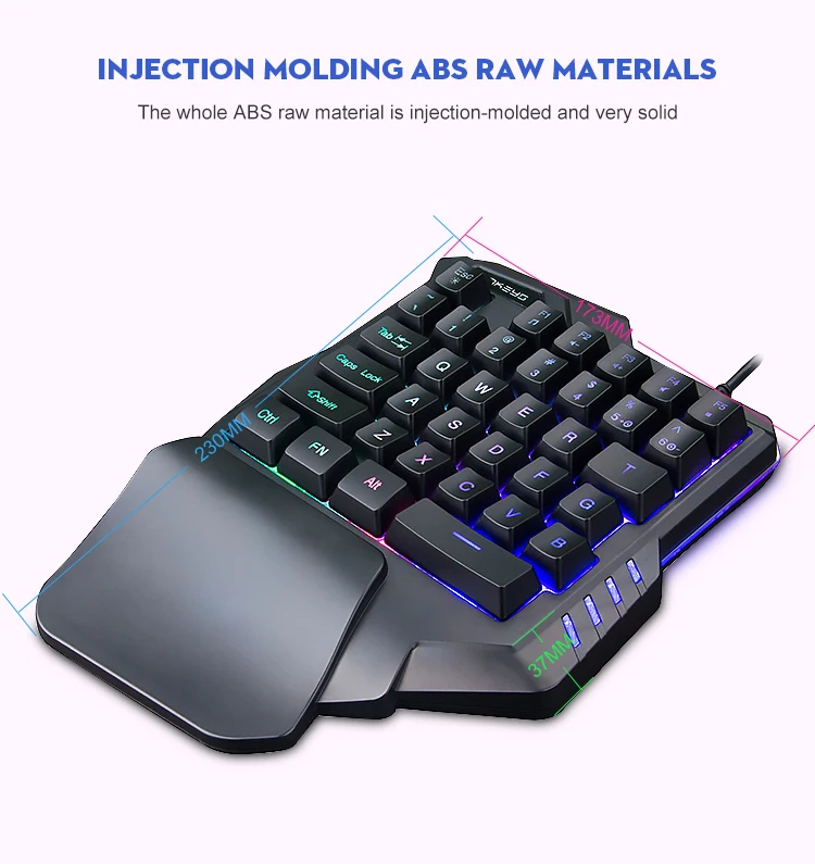 New Style Portable RGB Backlit Usb Mini Mechanical Keyboard, Gaming keyboard for Mobile Gamer